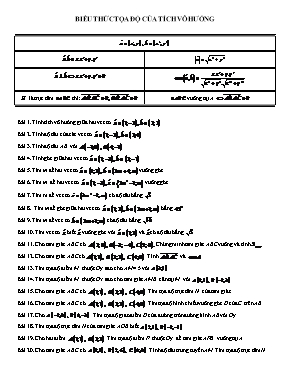 Toán 10 - Biểu thức tọa độ của tích vô hướng